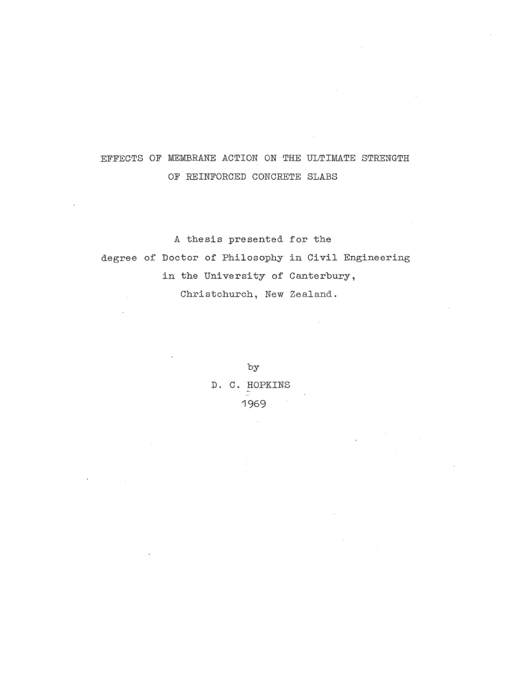 effects of membrane action on the ultimate strength of effects of membrane action on the ultimate strength of