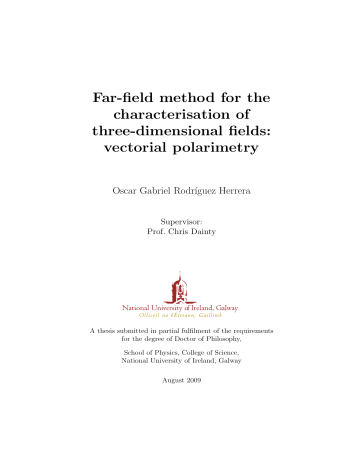 Far-field method for the characterisation of three Far-field method for the characterisation of three
