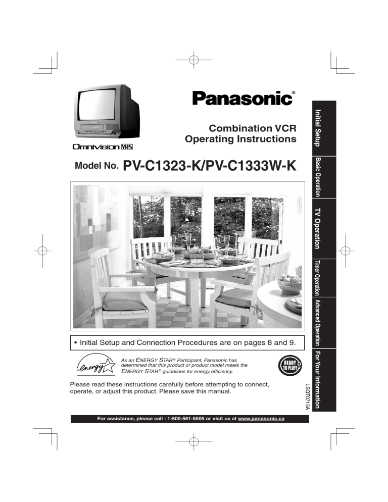 Model No. PV-C1323-K/PV-C1333W-K Model No. PV-C1323-K/PV-C1333W-K