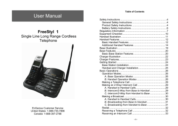FreeStyl 1 - Cordless Phones FreeStyl 1 - Cordless Phones