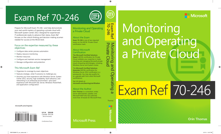 Monitoring and Operating a Private Cloud Monitoring and Operating a Private Cloud