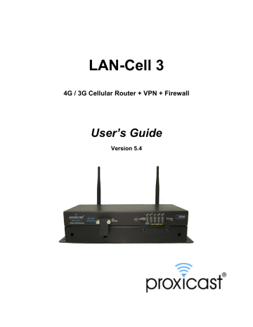 Proxicast LAN-Cell 3 User manual | Manualzz Proxicast LAN-Cell 3 User manual | Manualzz