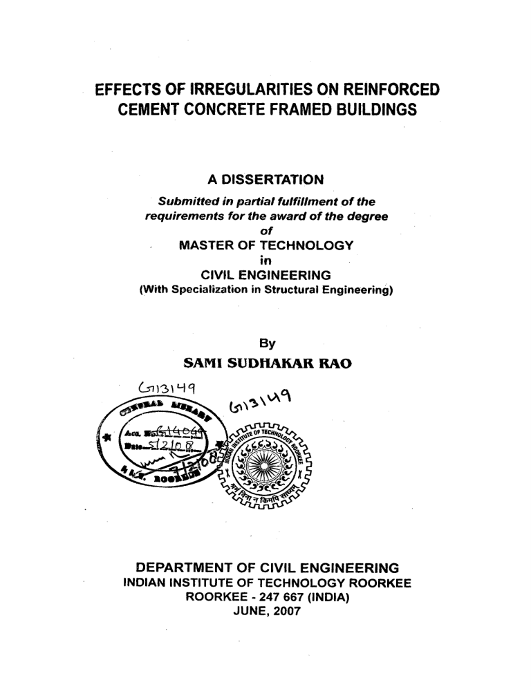 effects of irregularities on reinforced cement concrete effects of irregularities on reinforced cement concrete