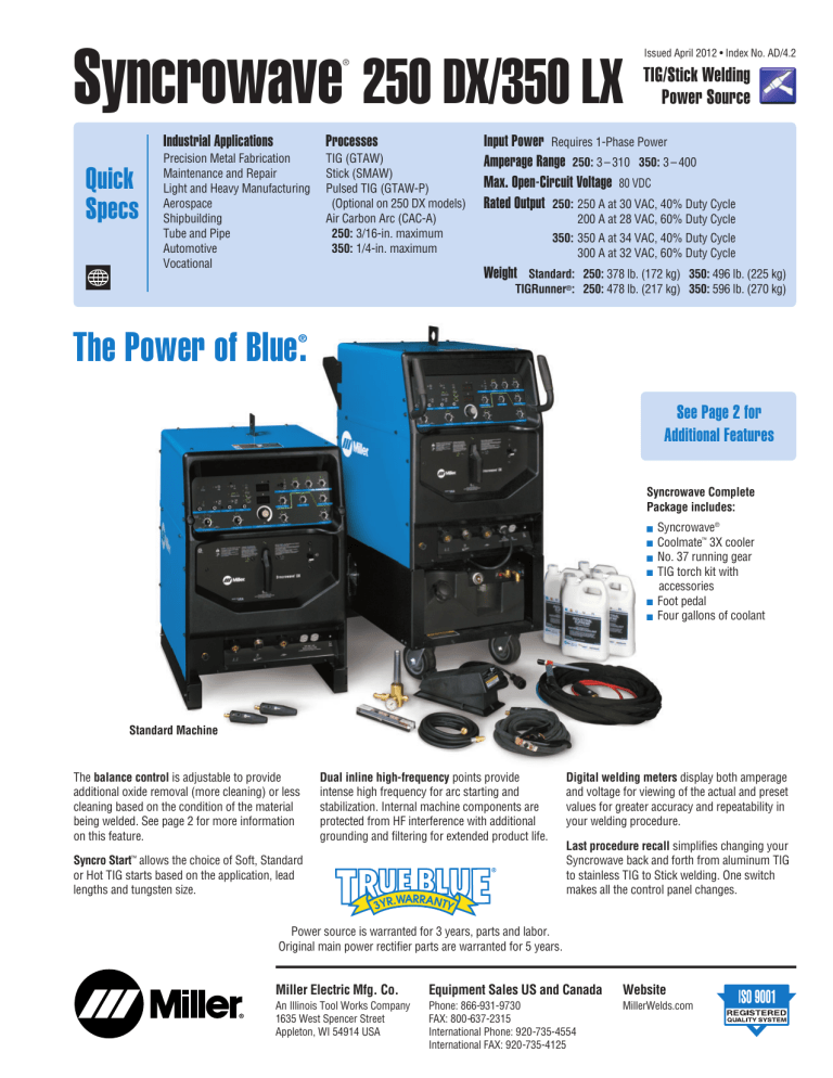 Syncrowave - ITW Welding Syncrowave - ITW Welding