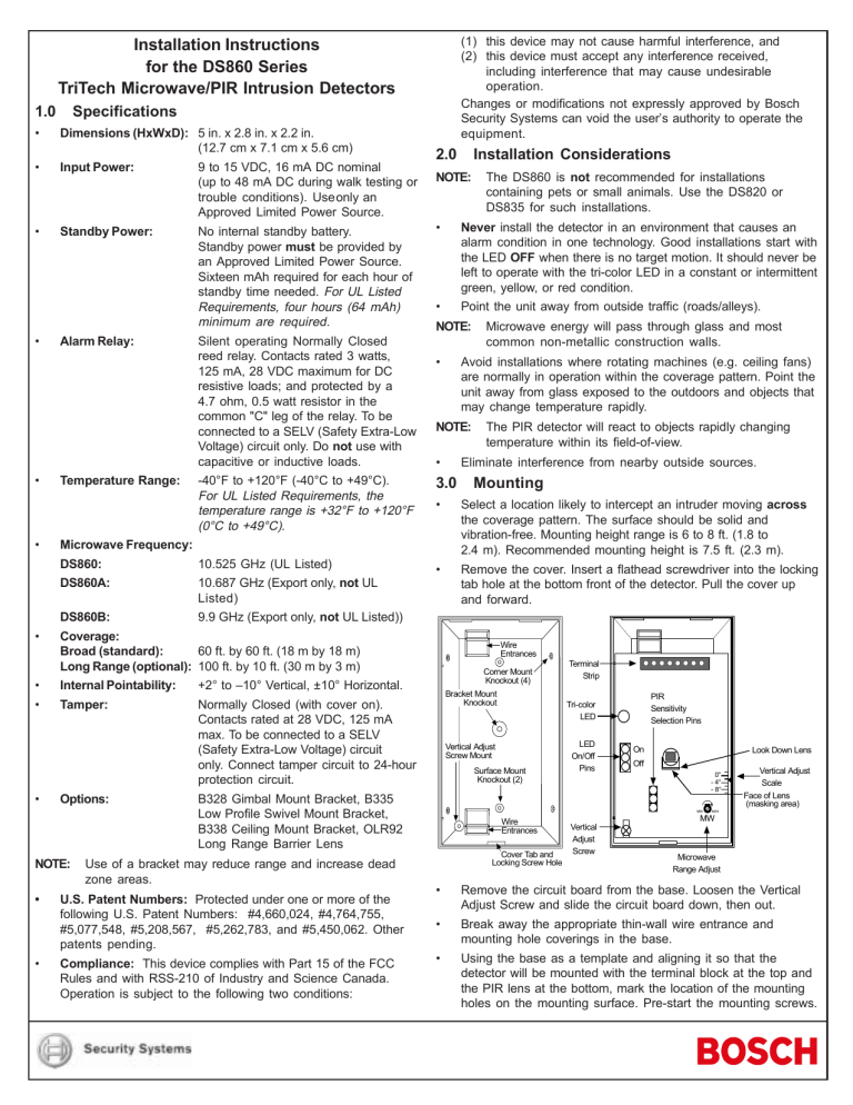 29703K DS860 Series Installation Instructions.pmd 29703K DS860 Series Installation Instructions.pmd