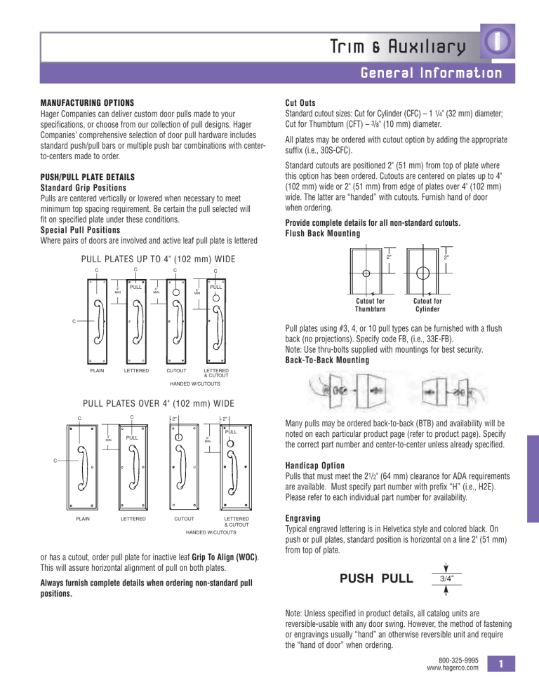 Hager Catalog Pgs 1-29 Hager Catalog Pgs 1-29