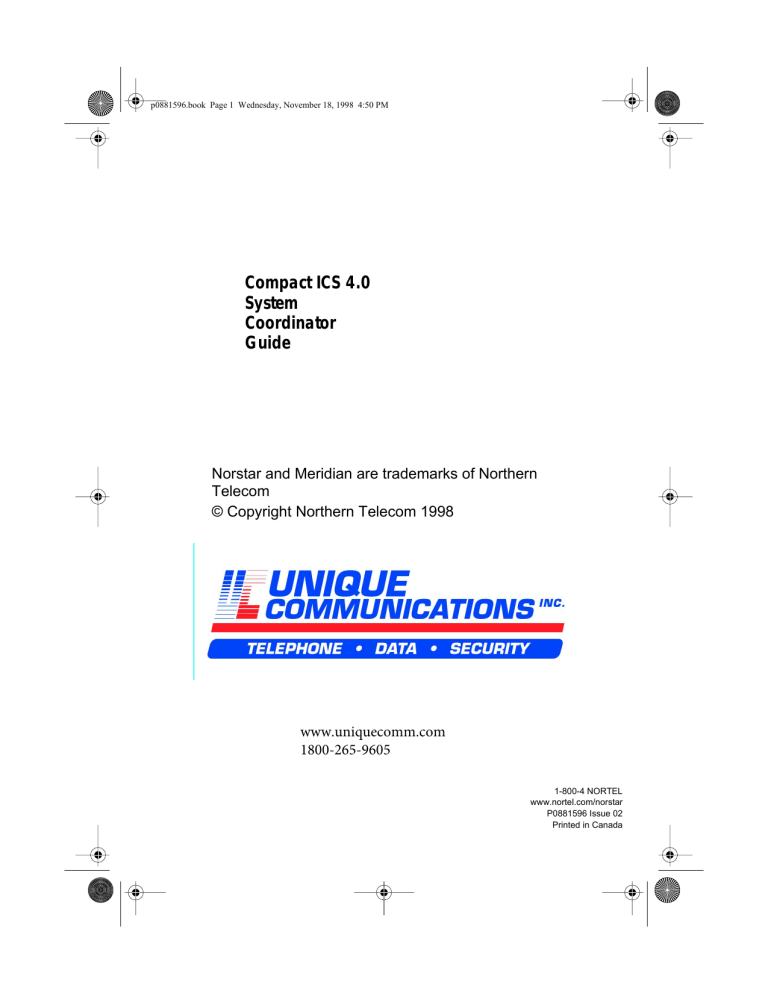 Compact ICS 4.0 System Coordinator Guide Compact ICS 4.0 System Coordinator Guide