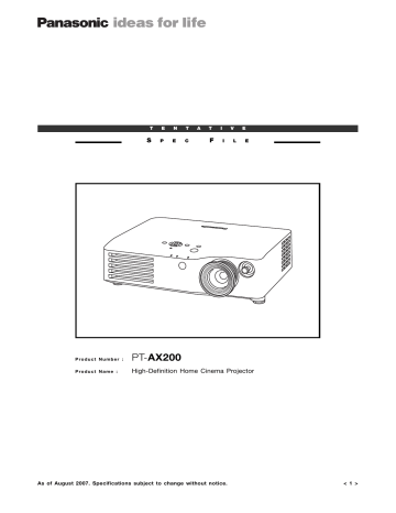 PT-AX200 Spec File PT-AX200 Spec File