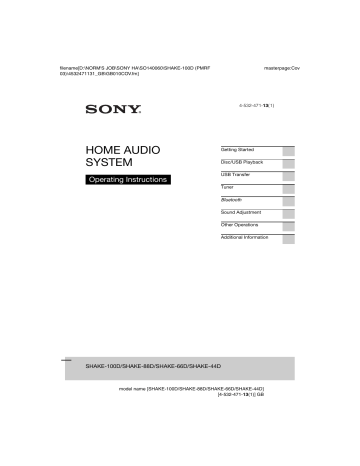 Disc/USB Playback. Sony SHAKE-100D, SHAKE-88D, SHAKE-44D, SHAKE-66D | Manualzz Disc/USB Playback. Sony SHAKE-100D, SHAKE-88D, SHAKE-44D, SHAKE-66D | Manualzz