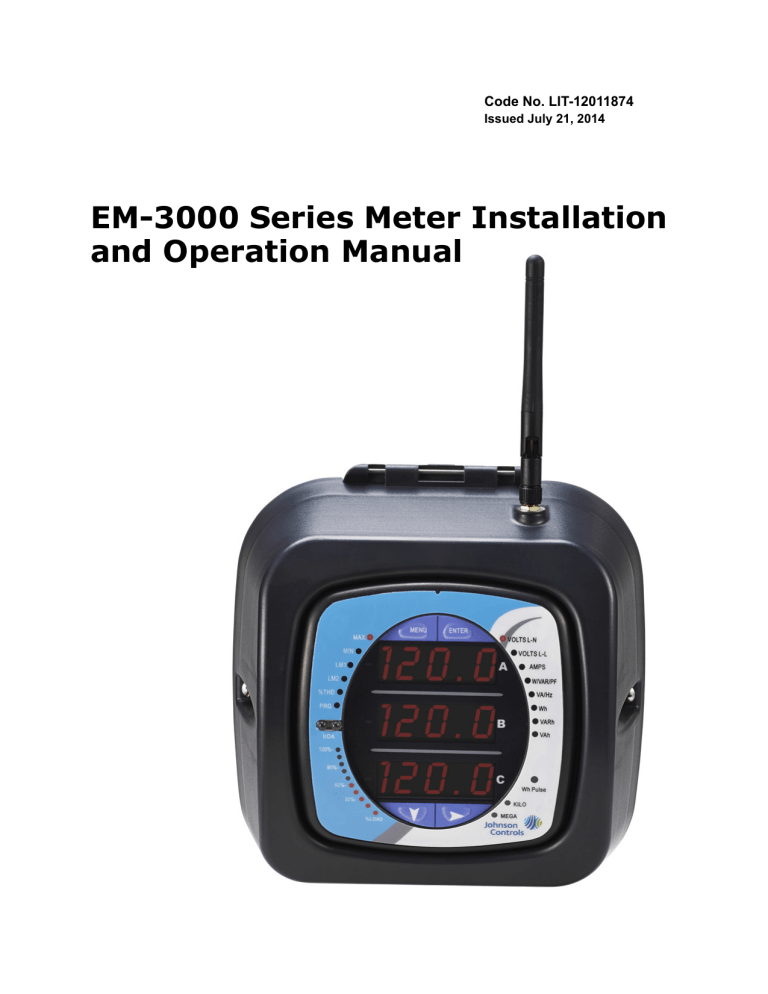 EM-3000 Series Meter Installation and Operation Manual EM-3000 Series Meter Installation and Operation Manual