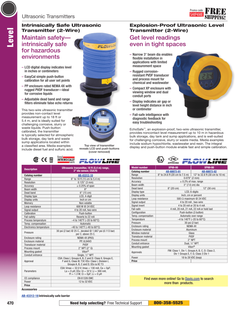 Get level readings even in tight spaces Maintain safety— intrinsically Get level readings even in tight spaces Maintain safety— intrinsically