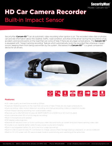HD Car Camera Recorder HD Car Camera Recorder