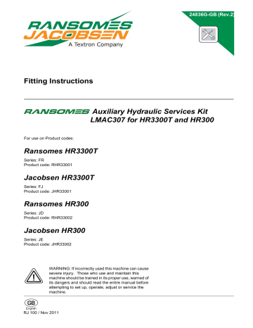 Jacobsen JHR33001 Owner's Manual | Manualzz Jacobsen JHR33001 Owner's Manual | Manualzz