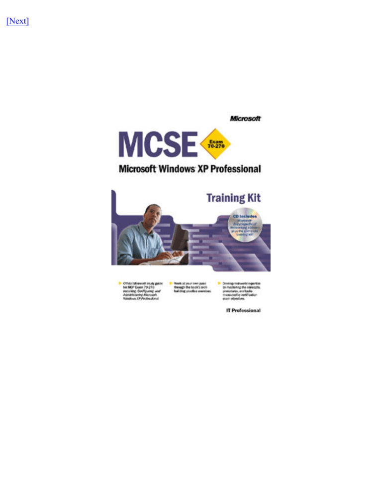 MSCE 70-270 Windows XP Professional - Reverse MSCE 70-270 Windows XP Professional - Reverse