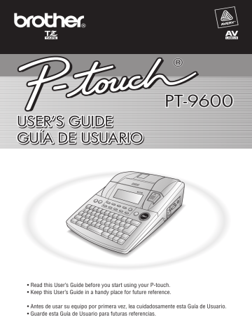 Brother PT-9600 User's Guide | Manualzz Brother PT-9600 User's Guide | Manualzz