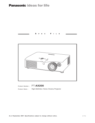 PT-AX200 Spec File PT-AX200 Spec File