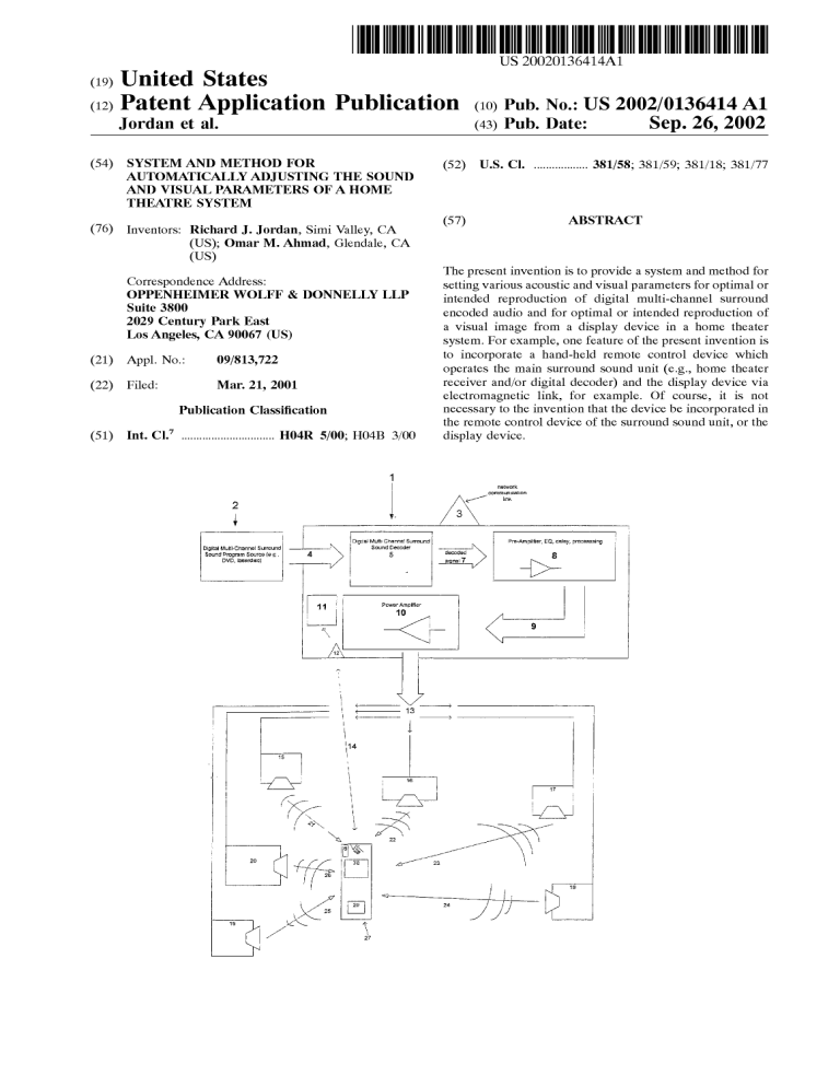 System and method for automatically adjusting the sound and visual System and method for automatically adjusting the sound and visual