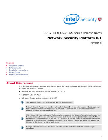 Network Security Platform 8.1.7.13-8.1.5.75 NS Network Security Platform 8.1.7.13-8.1.5.75 NS