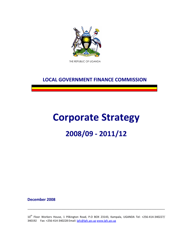Corporate Strategy - Local Government Finance Commission Corporate Strategy - Local Government Finance Commission