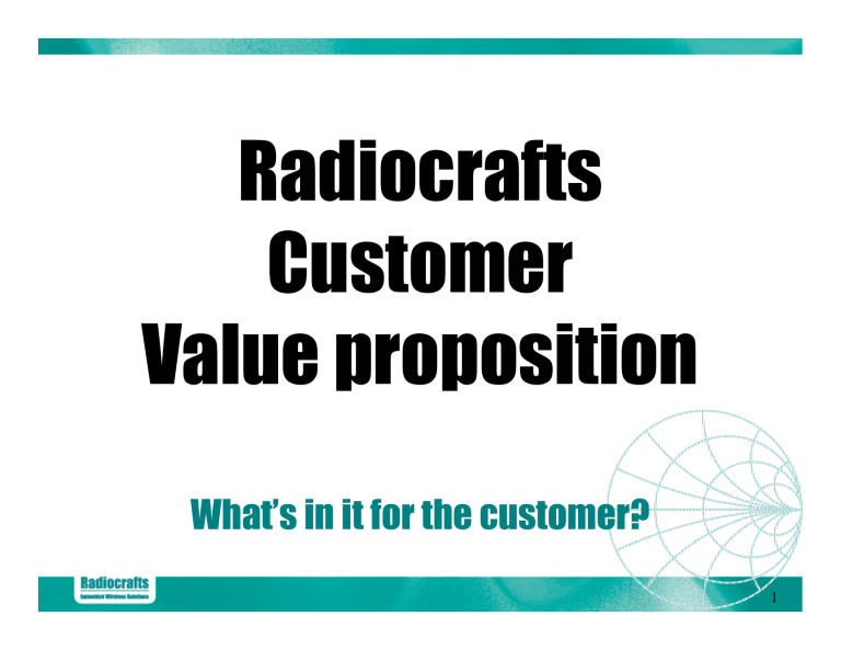 What`s in it for the customer? What`s in it for the customer?