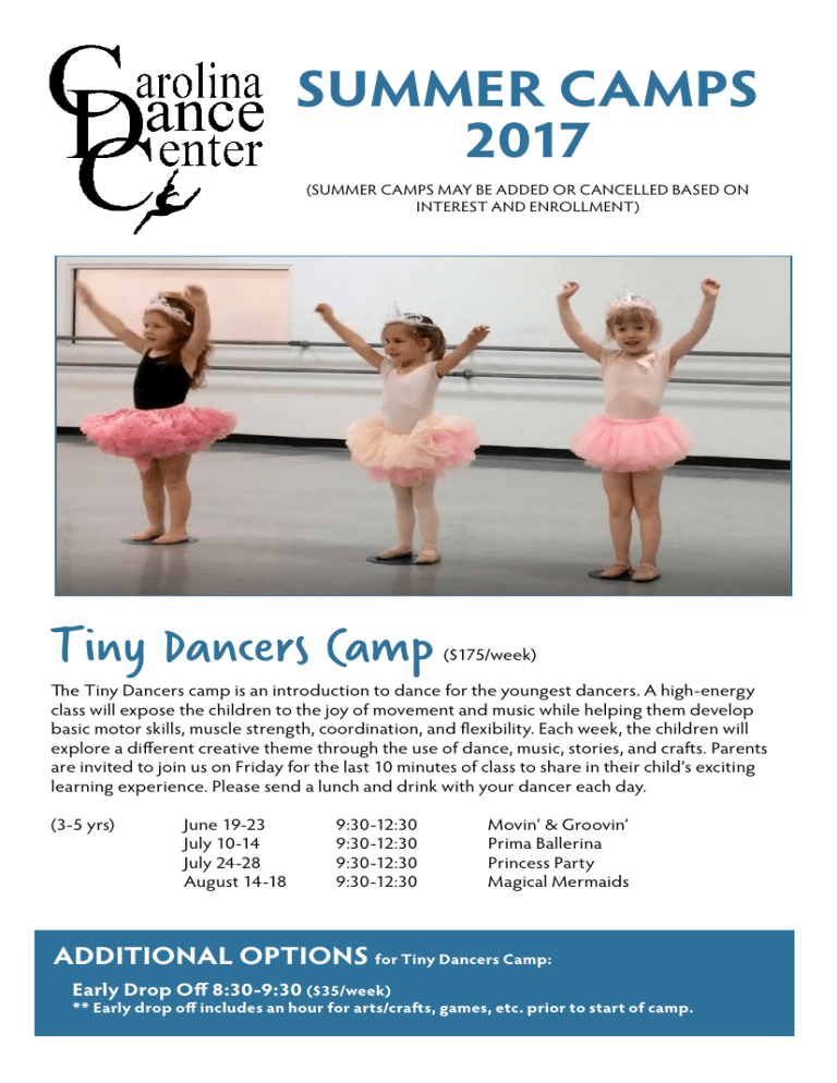 Tiny Dancers Camp($175/week) Tiny Dancers Camp($175/week)
