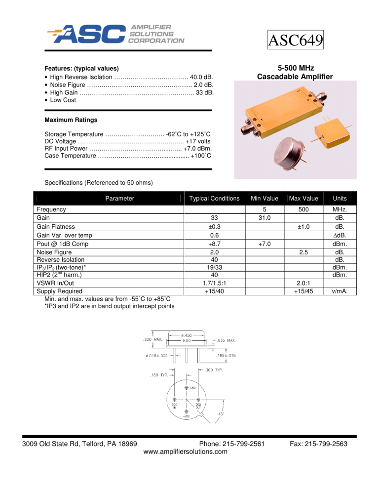 ASC649 - Amplifier Solutions ASC649 - Amplifier Solutions