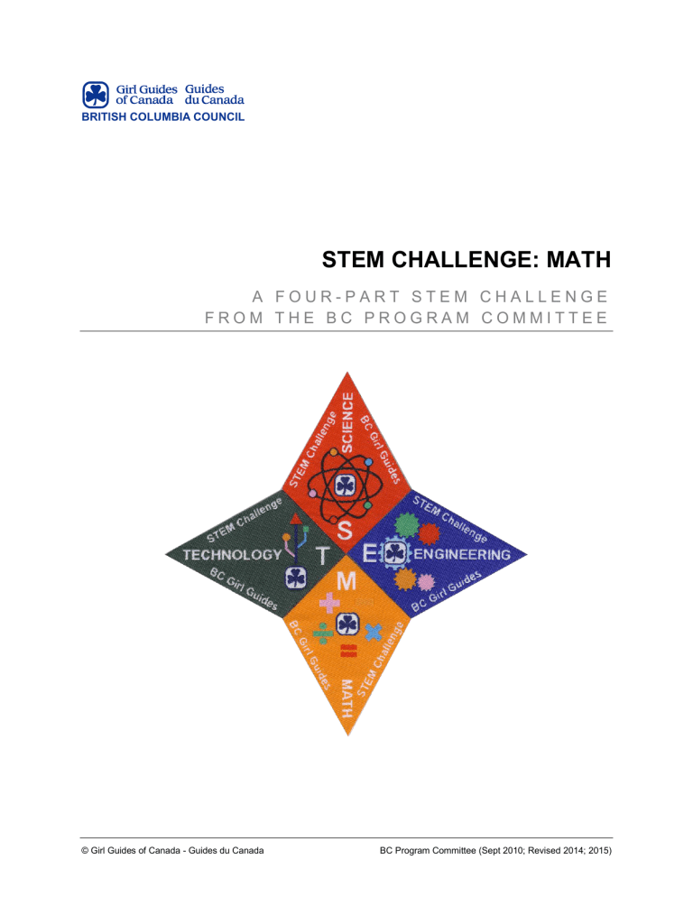 STEM Challenge: Math - Girl Guides of Canada. STEM Challenge: Math - Girl Guides of Canada.