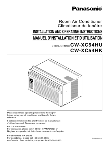 Panasonic CW-XC54HU Air Conditioner User manual | Manualzz Panasonic CW-XC54HU Air Conditioner User manual | Manualzz