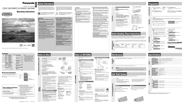 Panasonic CQC1311NW, CQC1301NW, CQC1321NW Operating instructions Panasonic CQC1311NW, CQC1301NW, CQC1321NW Operating instructions