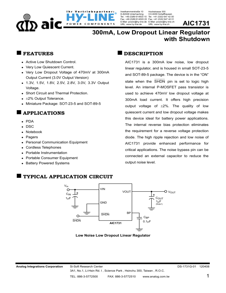 FEATURES - HY-LINE FEATURES - HY-LINE