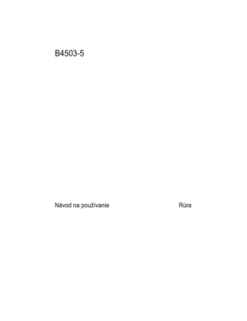 Aeg-Electrolux B4503-5-M Používateľská príručka | Manualzz Aeg-Electrolux B4503-5-M Používateľská príručka | Manualzz