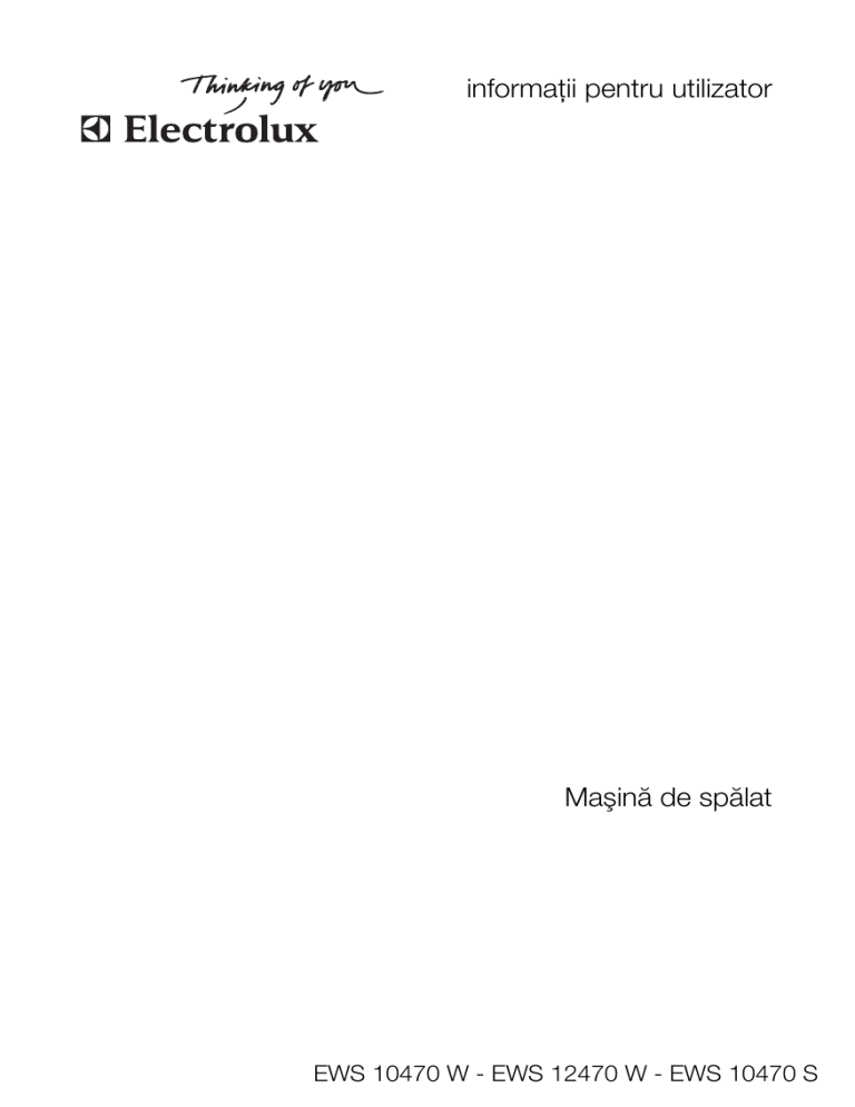 Electrolux EWS12470W, EWS10470S, EWS10470W User manual Electrolux EWS12470W, EWS10470S, EWS10470W User manual