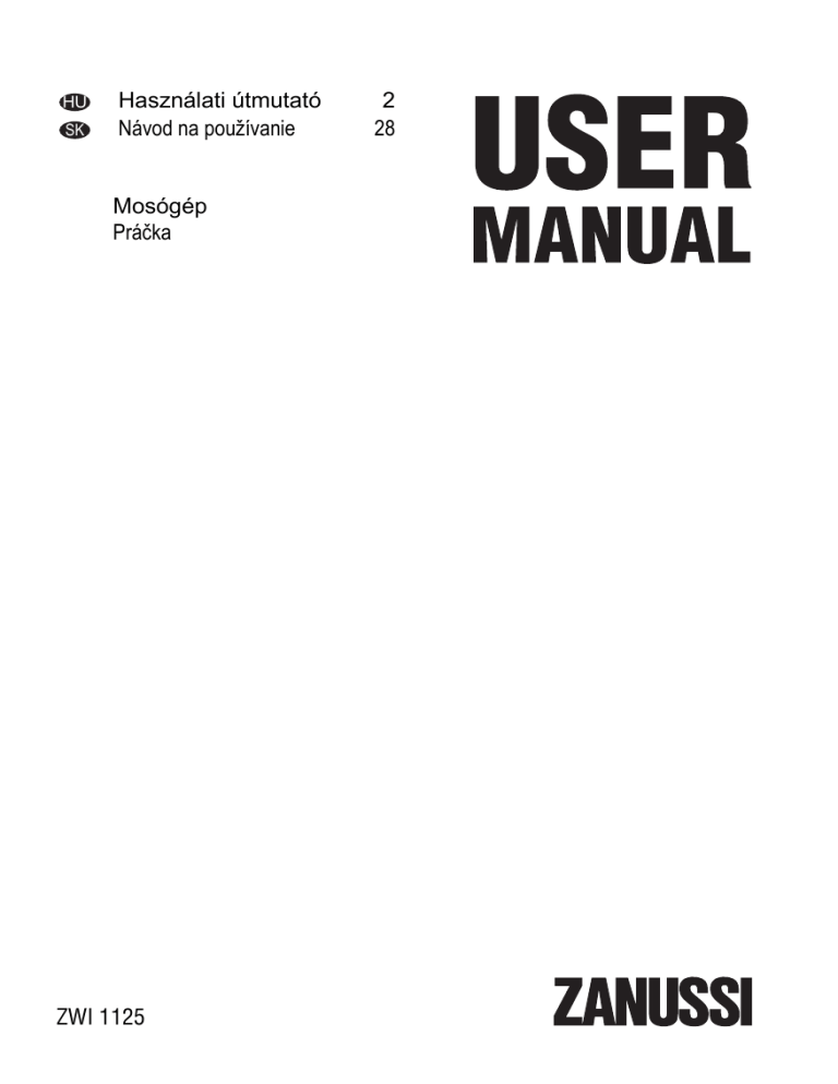 Zanussi ZWI1125 User manual Zanussi ZWI1125 User manual