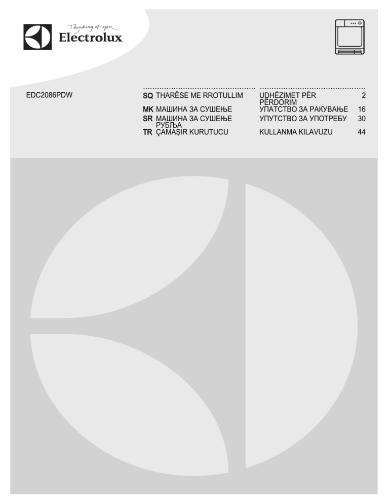 Electrolux EDC2086PDW User manual Electrolux EDC2086PDW User manual