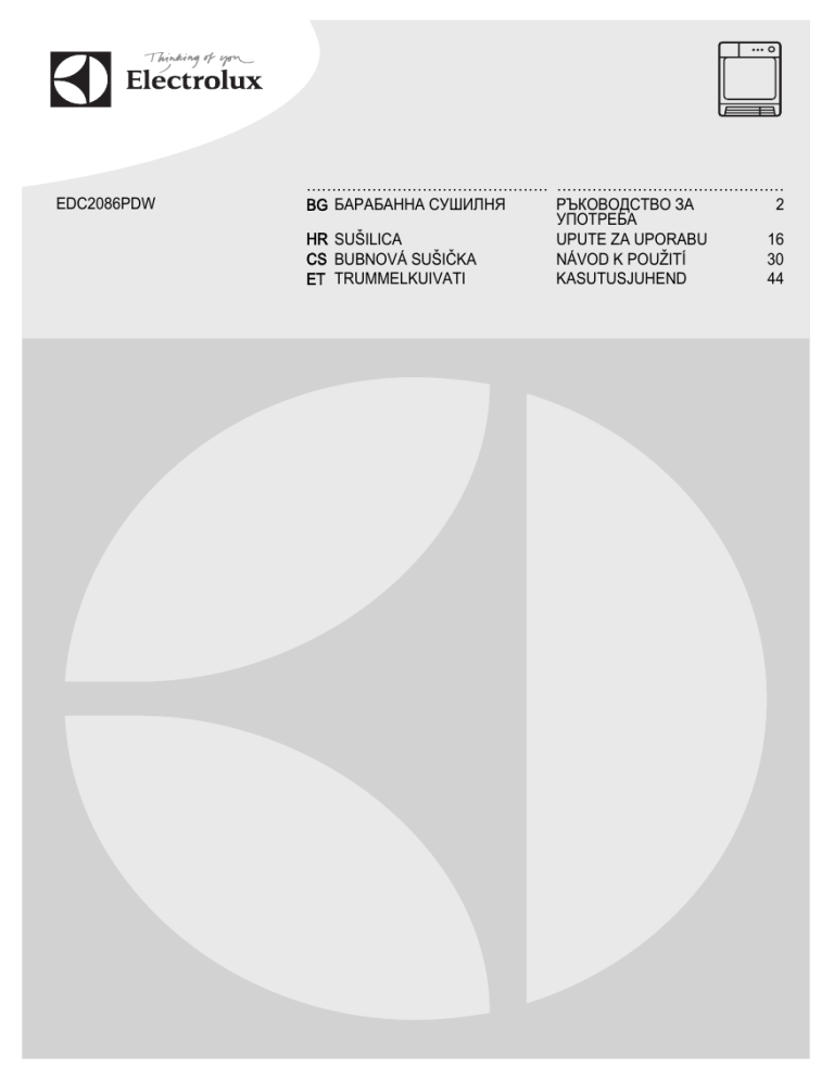 Electrolux EDC2086PDW User manual Electrolux EDC2086PDW User manual