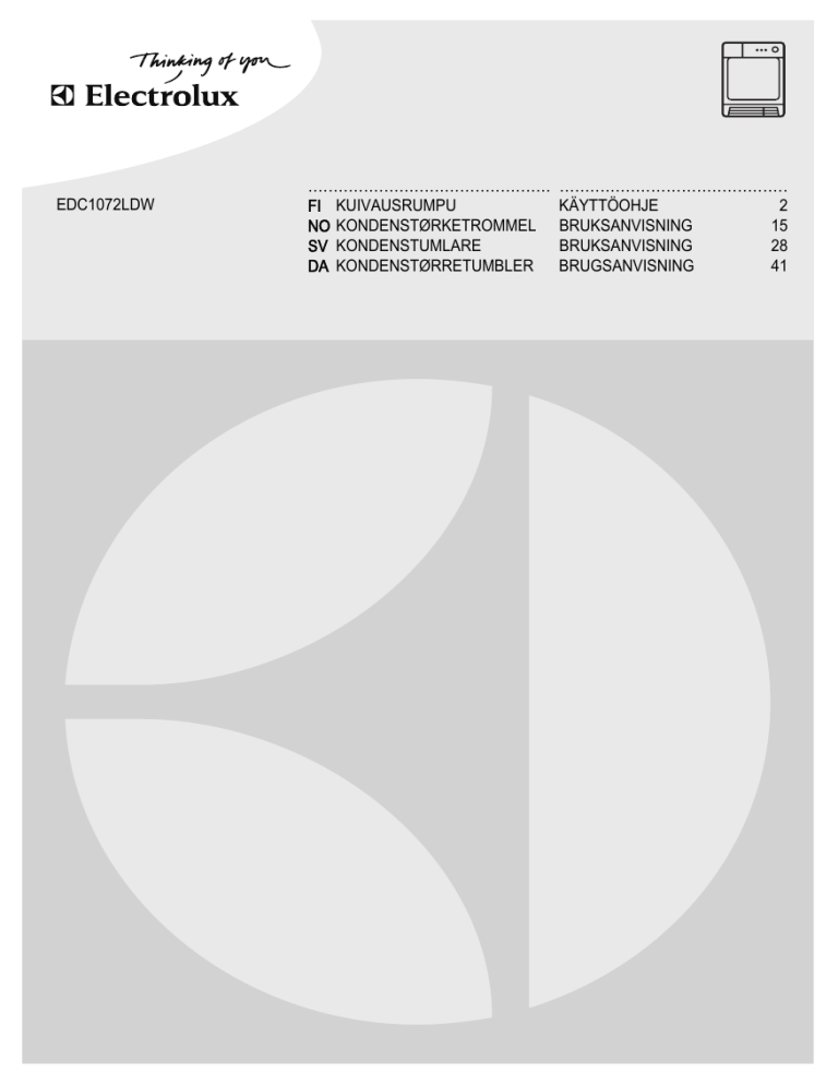 Electrolux EDC1072LDW User manual Electrolux EDC1072LDW User manual