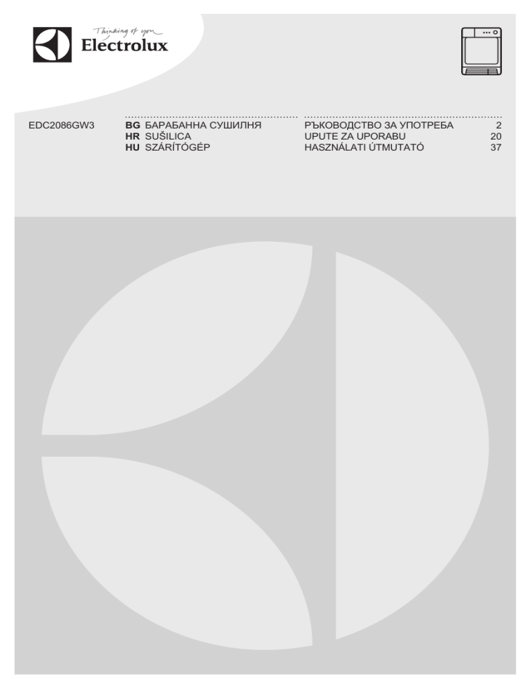 Electrolux EDC2086GW3 User manual Electrolux EDC2086GW3 User manual