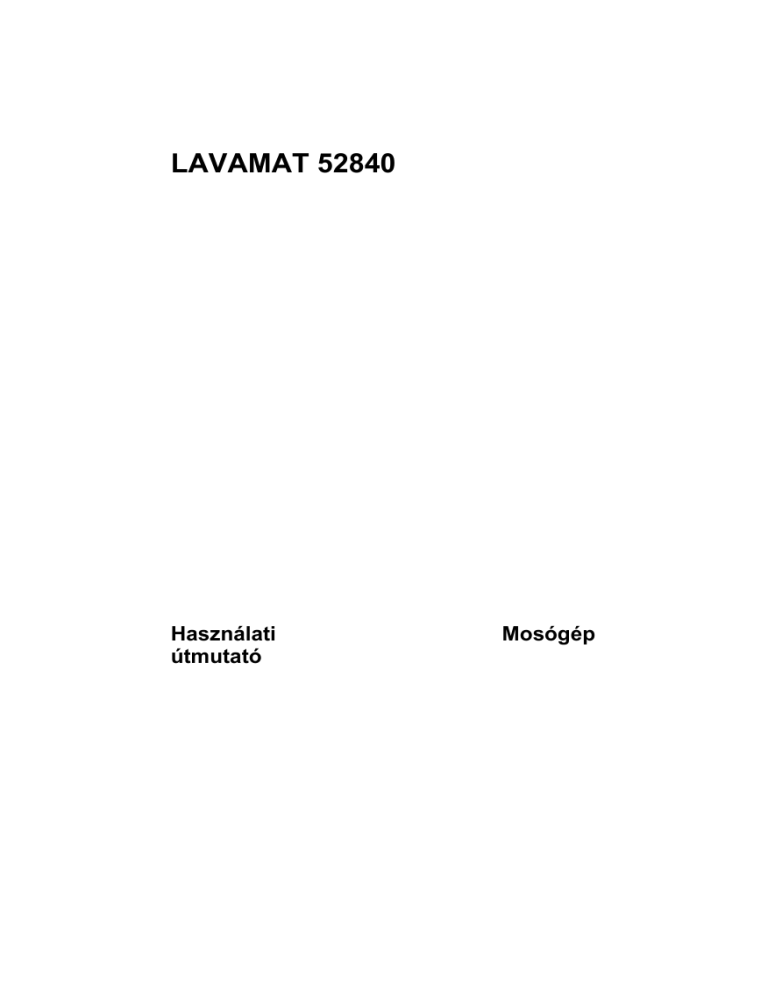Aeg-Electrolux L52840 User manual Aeg-Electrolux L52840 User manual