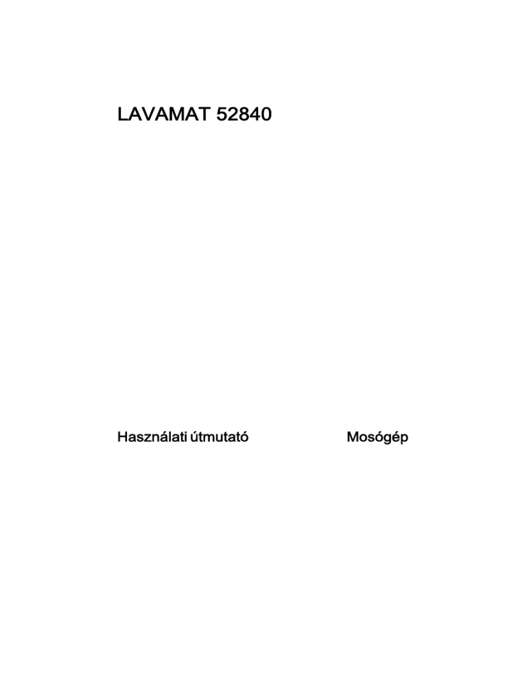 Aeg-Electrolux L52840 User manual Aeg-Electrolux L52840 User manual