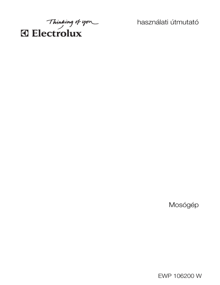 Electrolux EWP106200W User manual Electrolux EWP106200W User manual