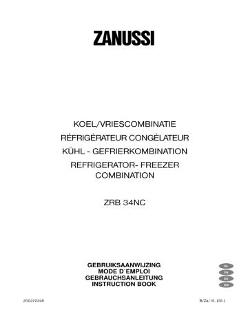 Zanussi ZRB34NC User manual Zanussi ZRB34NC User manual