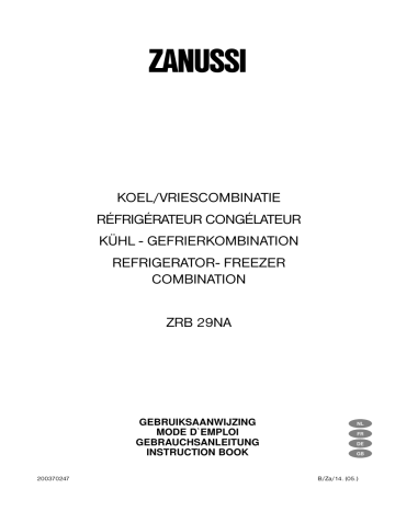 Zanussi ZRB29NA, ZRB 19NA User manual Zanussi ZRB29NA, ZRB 19NA User manual