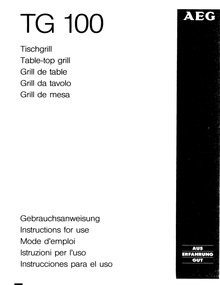 AEG TG100 User manual AEG TG100 User manual