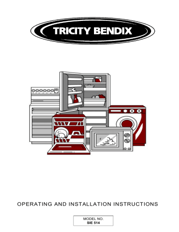 Tricity Bendix SIE514BK, SIE514W, SIE514GR User manual Tricity Bendix SIE514BK, SIE514W, SIE514GR User manual