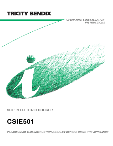 Tricity Bendix CSIE501WH, CSIE501SV User manual Tricity Bendix CSIE501WH, CSIE501SV User manual