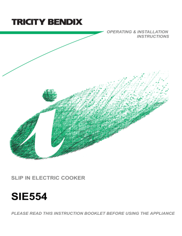 Tricity Bendix SIE554SV, SIE554BK, SIE554GR, SIE554W User manual Tricity Bendix SIE554SV, SIE554BK, SIE554GR, SIE554W User manual