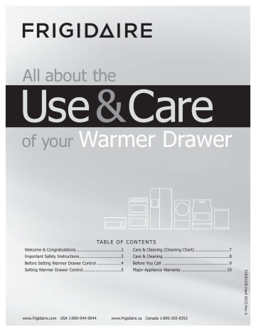 Frigidaire Professional FPWD3085PF User manual Frigidaire Professional FPWD3085PF User manual