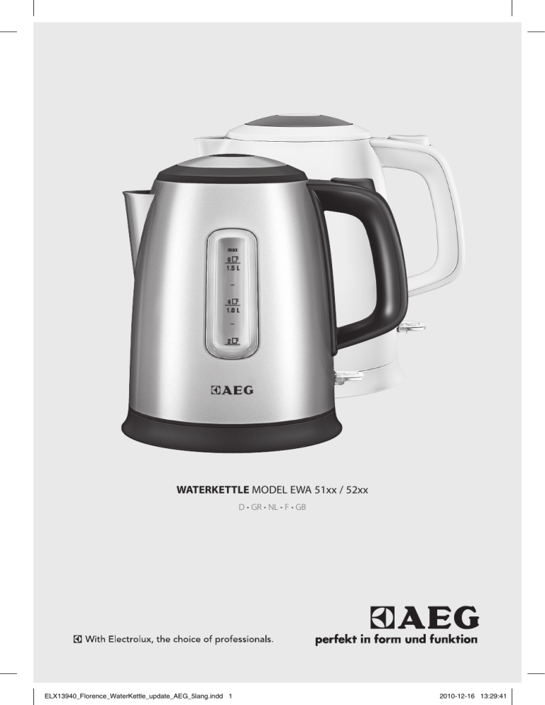 AEG EWA5200, EWA5205, EWA5230, EWA5210, EWA5110 User manual AEG EWA5200, EWA5205, EWA5230, EWA5210, EWA5110 User manual