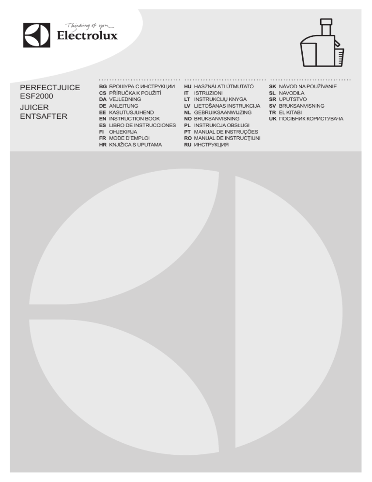 Electrolux ESF2000 User manual Electrolux ESF2000 User manual
