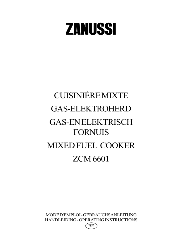 Zanussi ZCM6601W User manual Zanussi ZCM6601W User manual